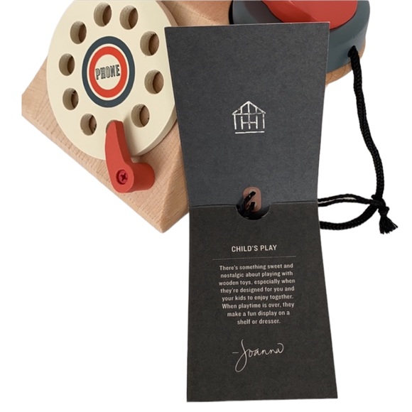 Hearth & Hand Wood Toy Rotary Phone - Picture 3 of 11